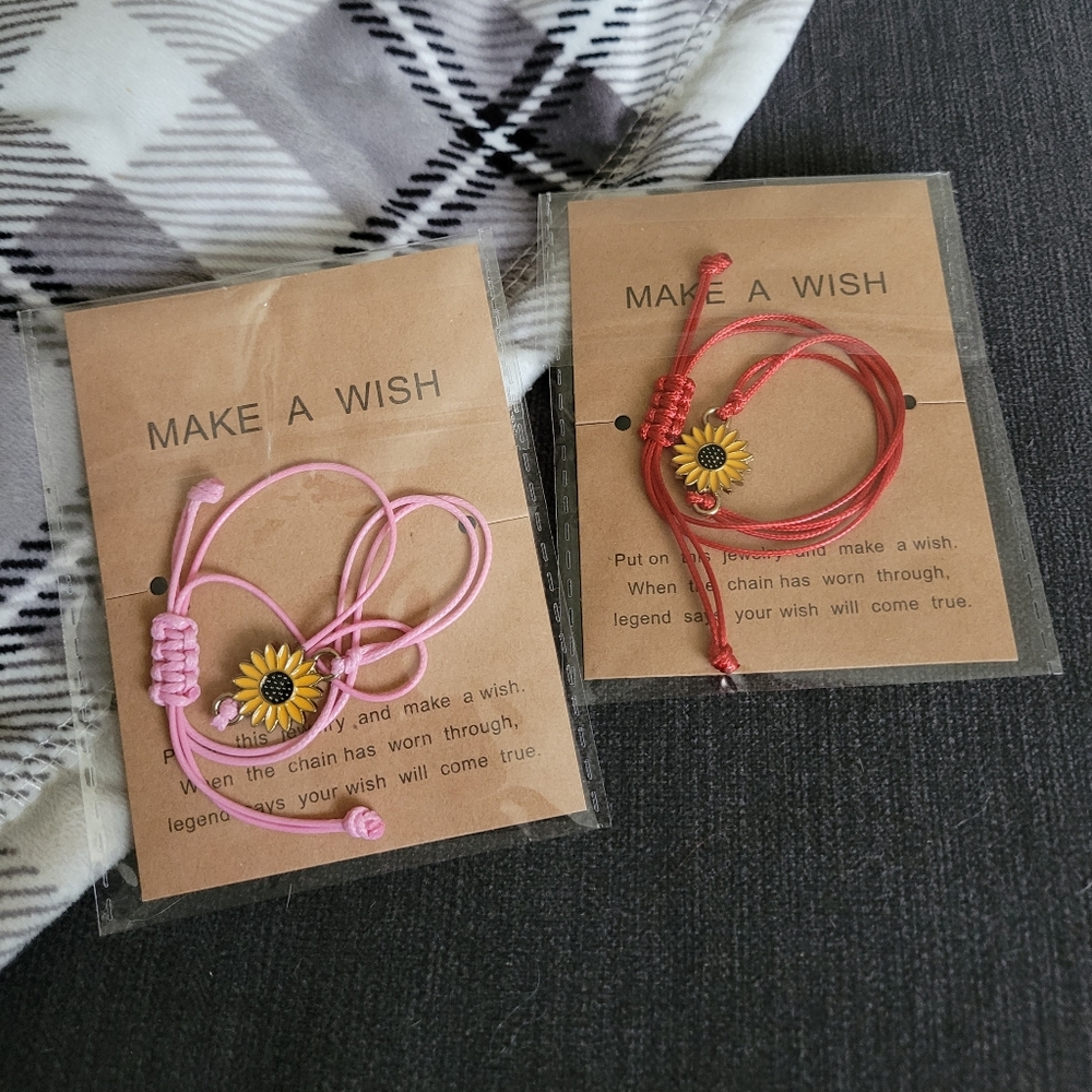 New Make a Wish sunflower bracelet.